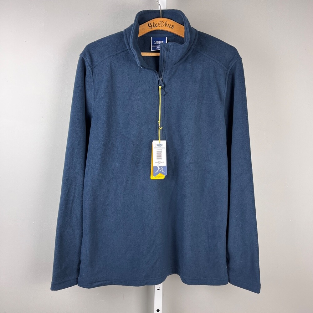 Aftco Sundown‎ 1/4 Zip Fleece Pullover Jacket Mens Large Navy Blue New NWT